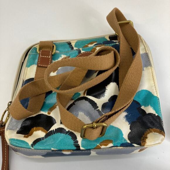 FOSSIL SMALL COATTED CANVAS BLUEPRINT CROSSBODY BAG (ASIS) - Picture 14 of 16